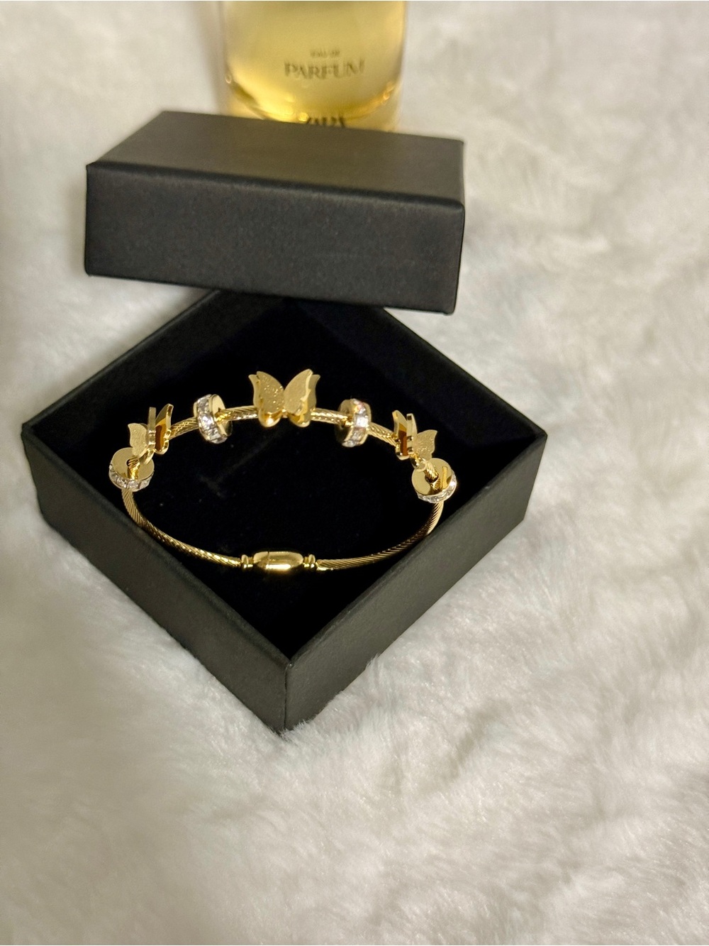 Gold Butterfly Charm Bracelet - Women's Jewelry